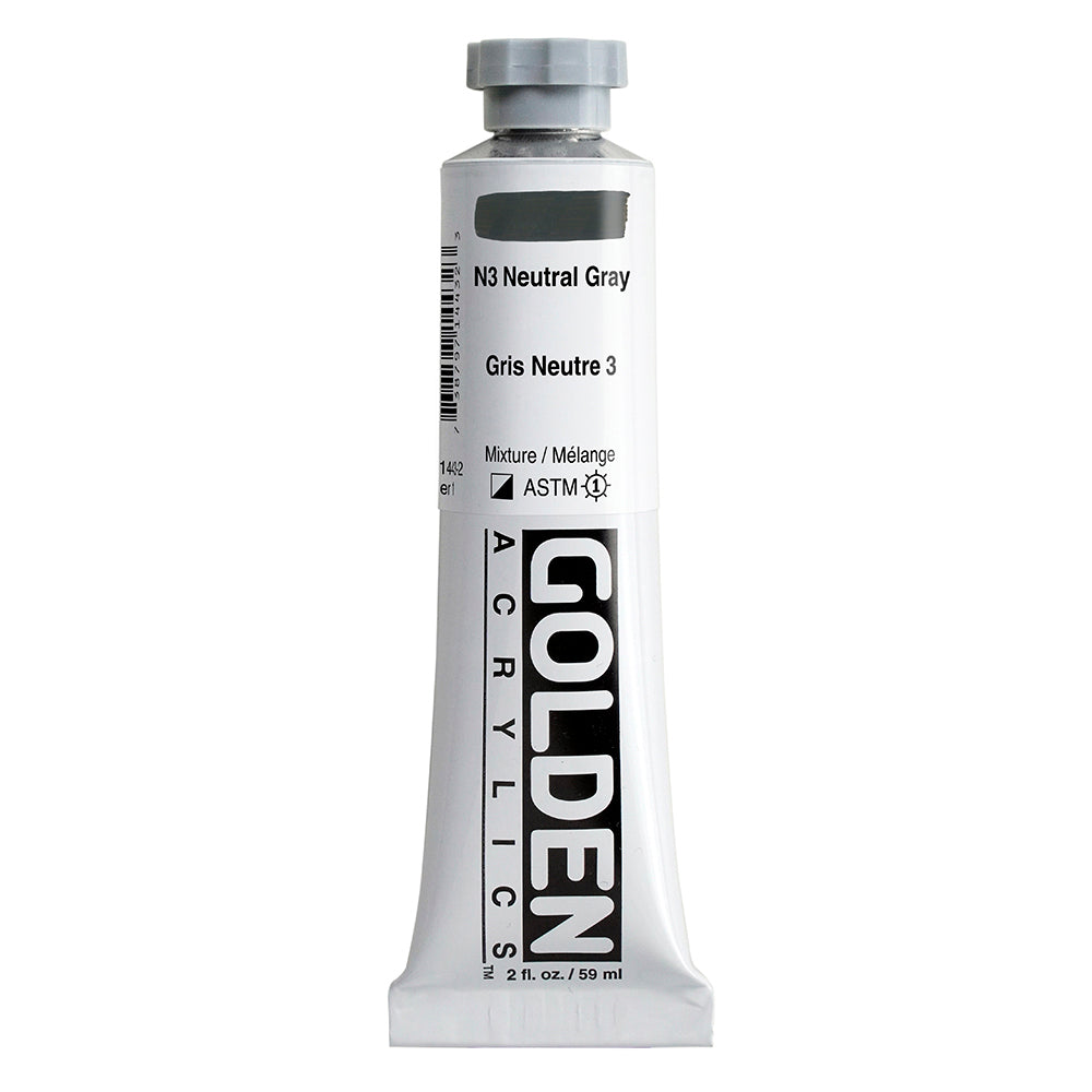 Golden Heavy Body Acrylverf N3 Neutraal Grijs 59ml 1443