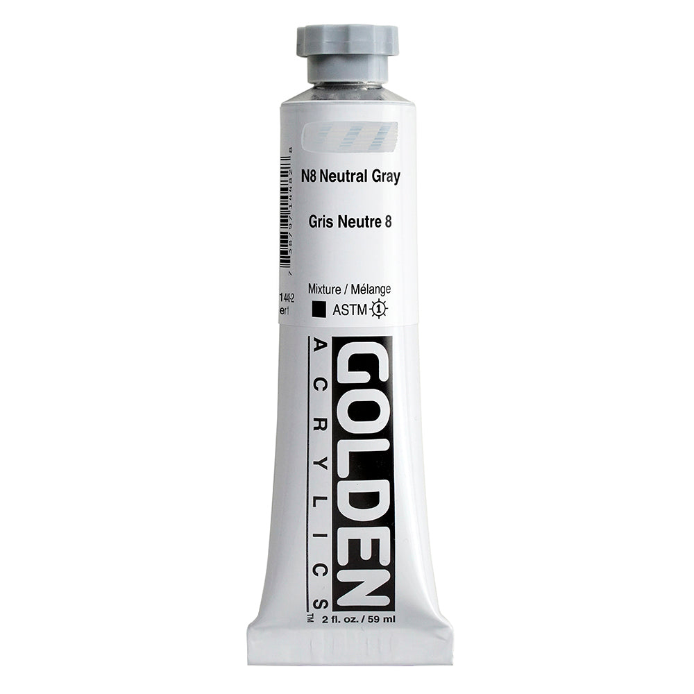 Golden Heavy Body Acrylverf N8 Neutraal Grijs 59ml 1448