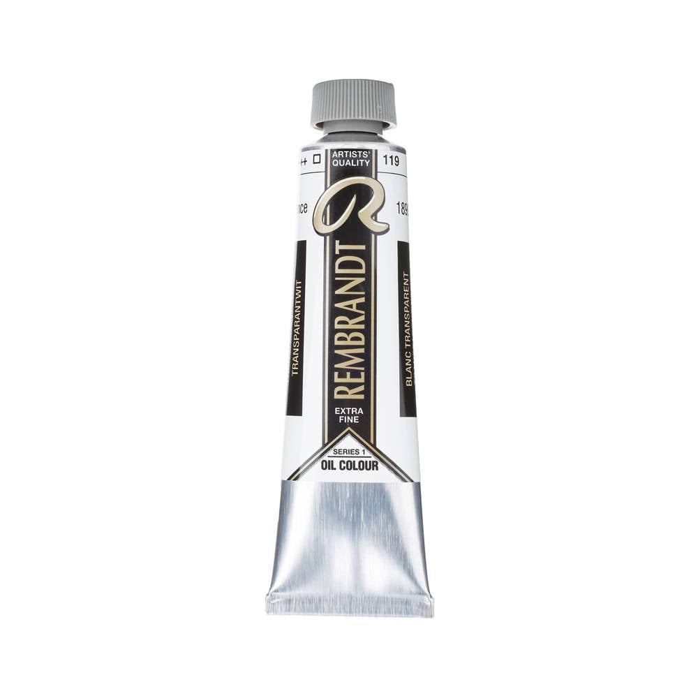 Rembrandt Olieverf Tube 40 ml Transparantwit (Saffloerolie) 119