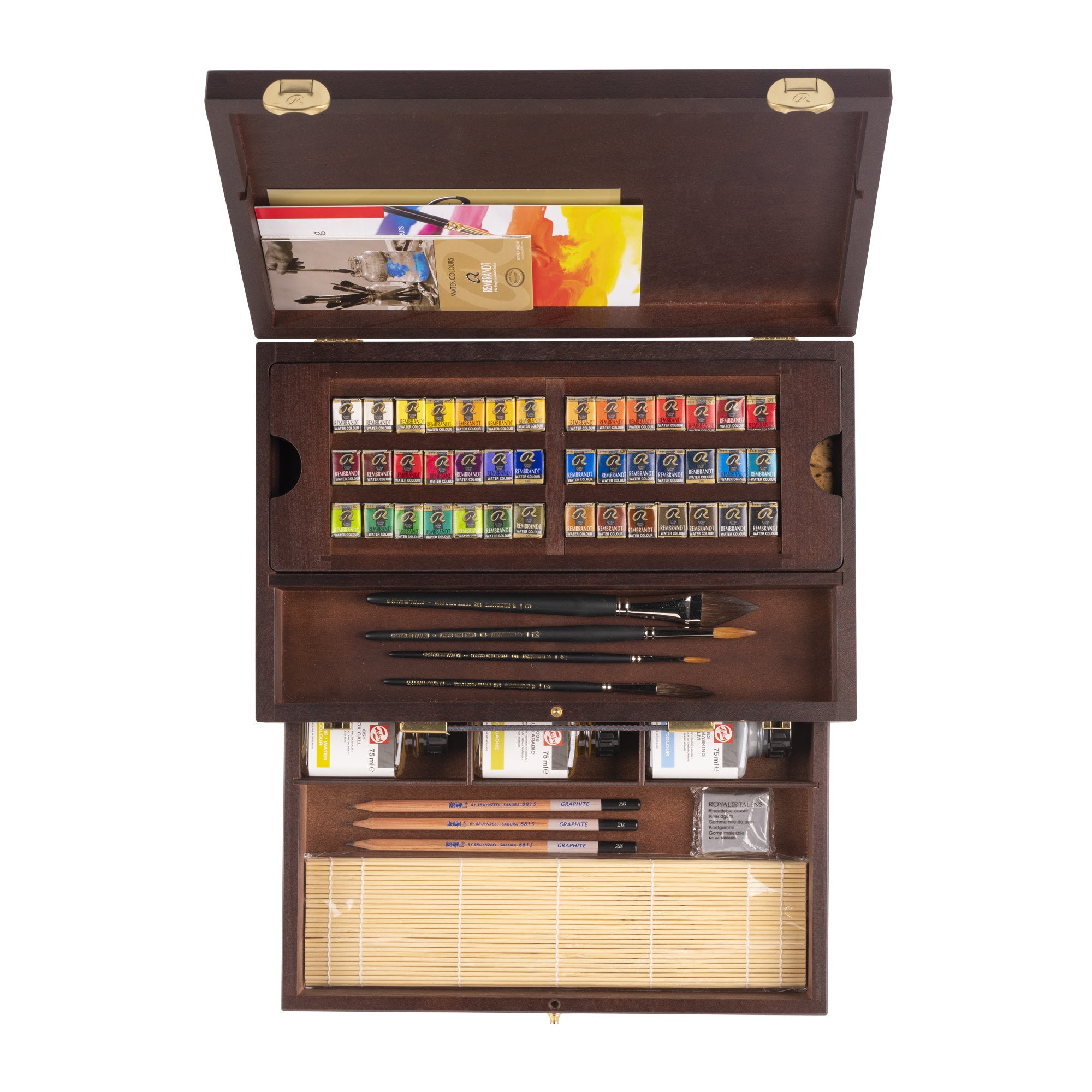 Rembrandt Aquarelverf houten kist set Master | 42 napjes + accessoires