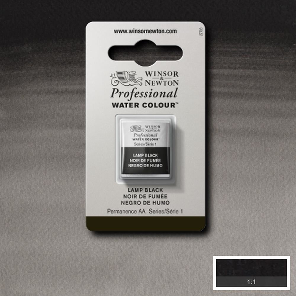 W&N pro. aquarelverf halve nap Lamp Black S1