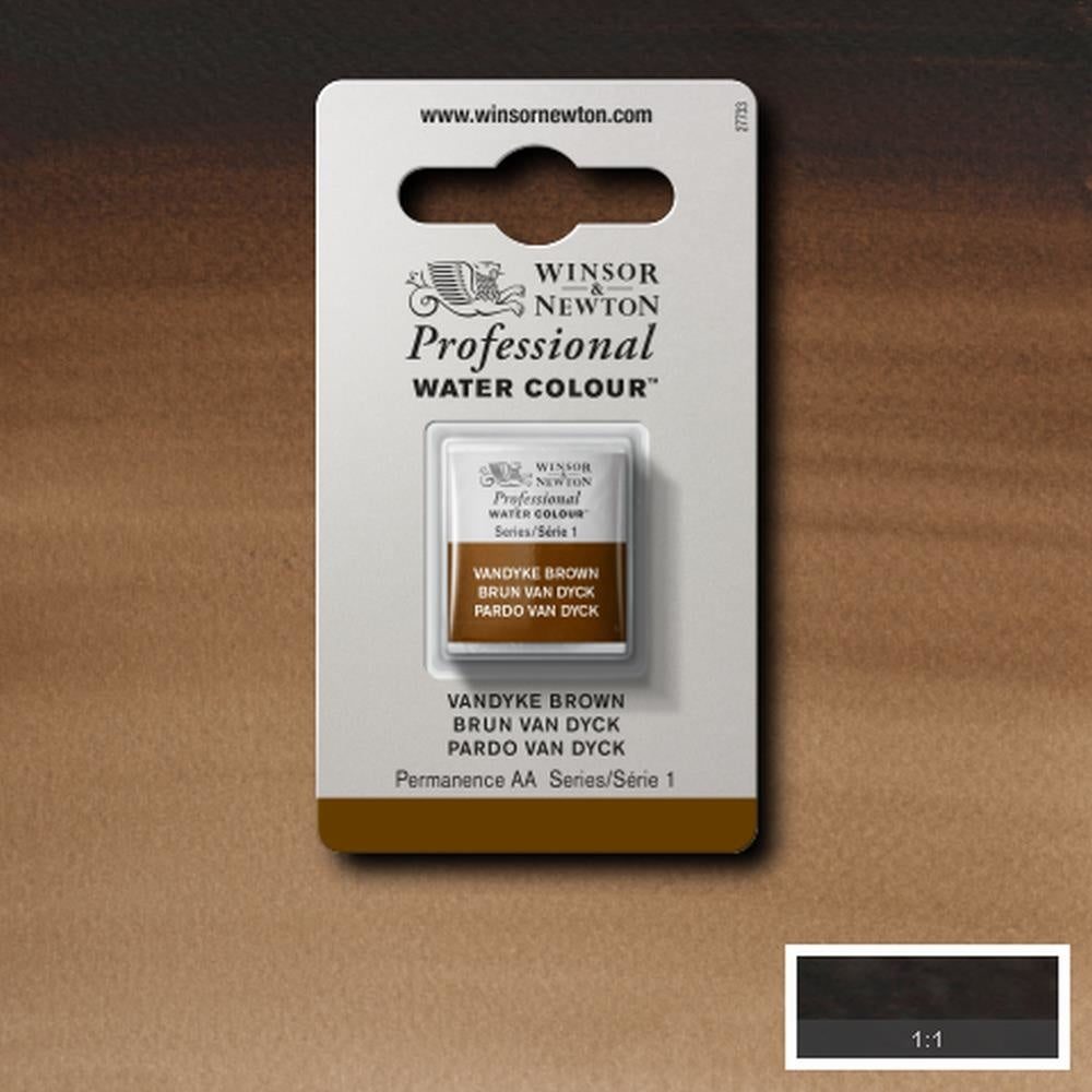 W&N pro. aquarelverf halve nap Vandyke Brown S1
