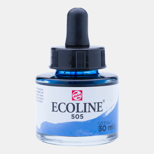 Ecoline Liquid Watercolour Bottle 30ml Ultramarine Light 505