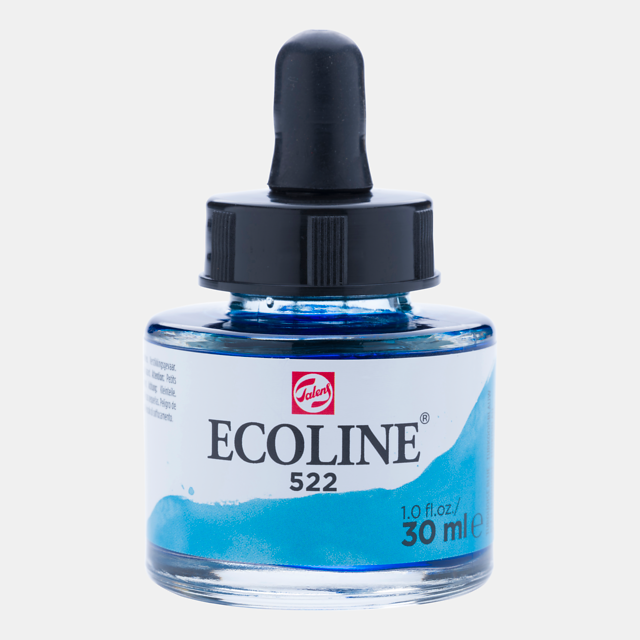 Ecoline Liquid Watercolor Bottle 30ml Turquoise Blue 522