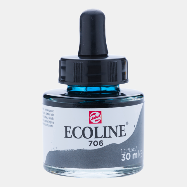 Ecoline Liquid Watercolour Bottle 30ml Dark Grey 706