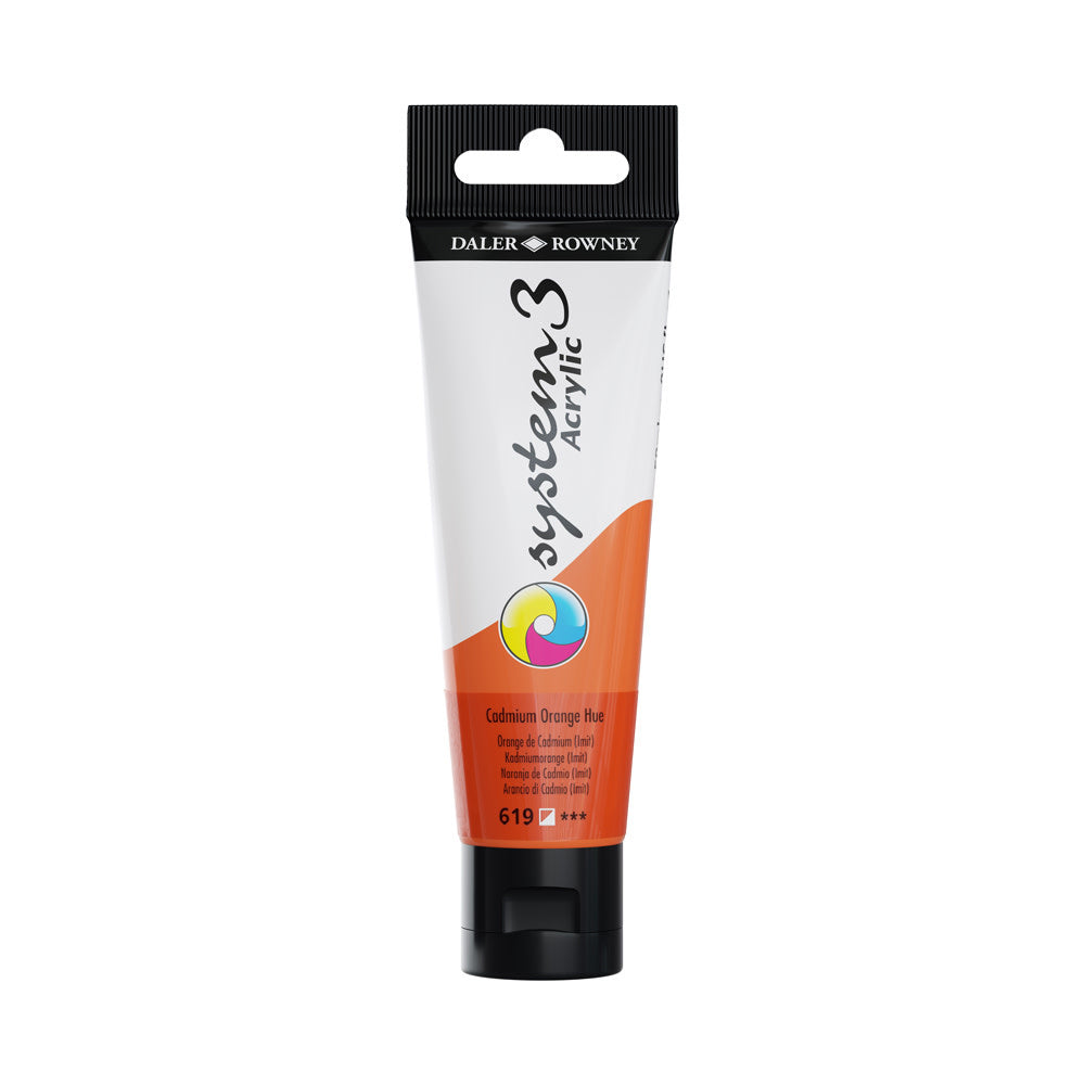 System 3 Acrylic Paint 150ml Tubes Cadmium Orange (Hue)