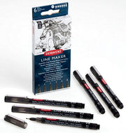 Derwent Line Maker Set Black with 6 Pens