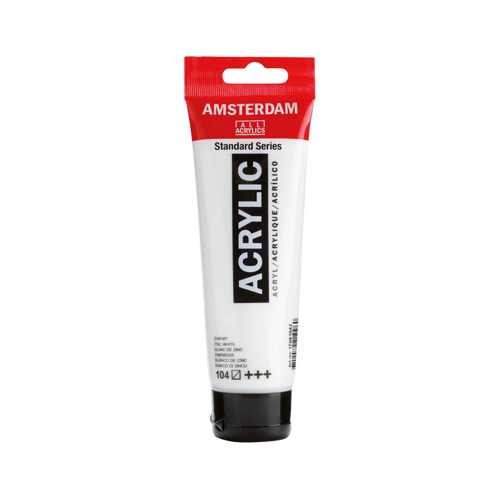 Amsterdam Standard Series Acrylic Paint Tube 120 ml Zinc White 104