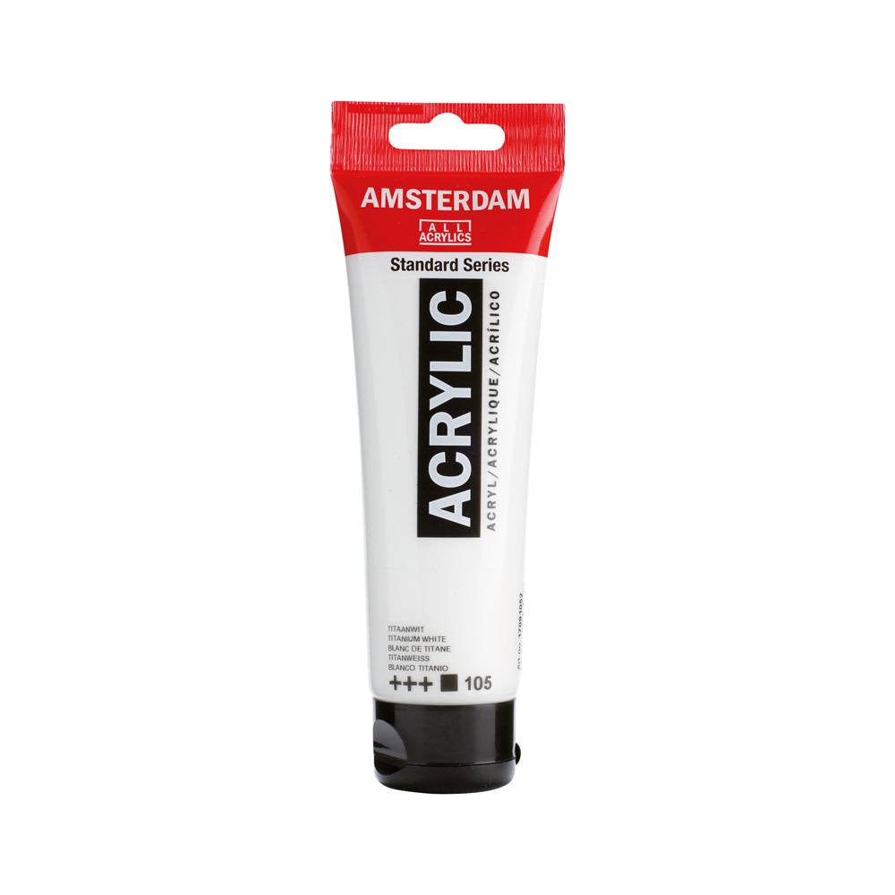 Amsterdam Standard Series Acrylic Paint Tube 120 ml Titanium White 105
