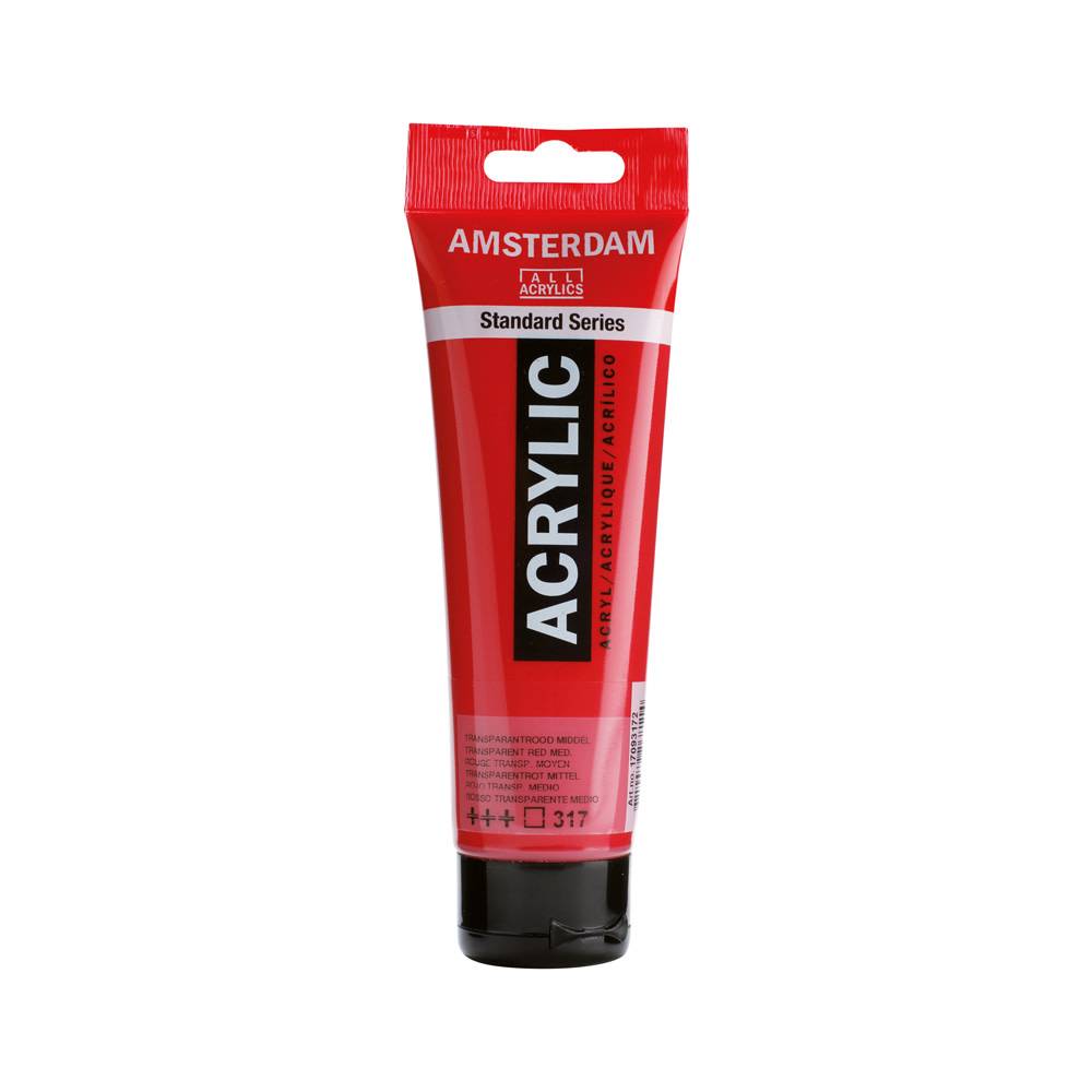 Amsterdam Standard Series Acrylverf Tube 120 ml Transparantrood Middel 317