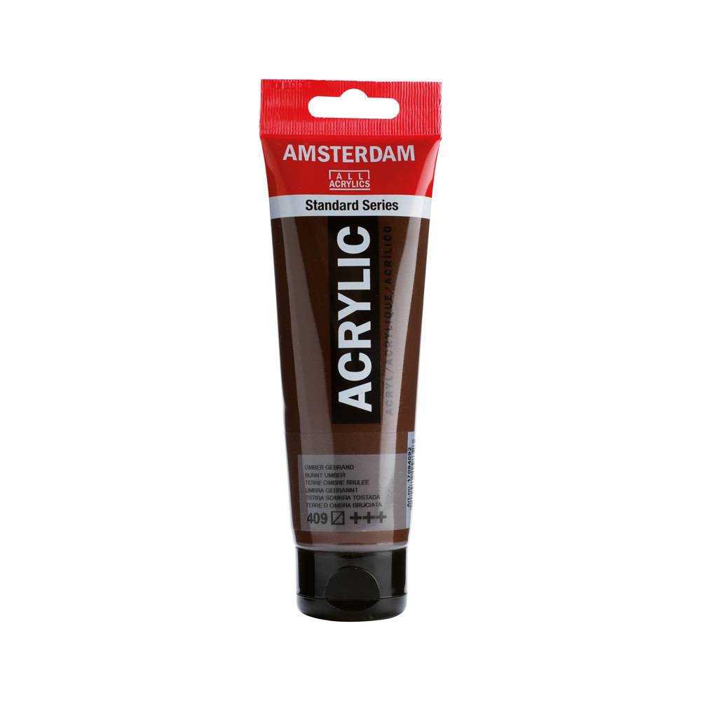 Amsterdam Standard Series Acrylic Paint Tube 120 ml Burnt Umber 409