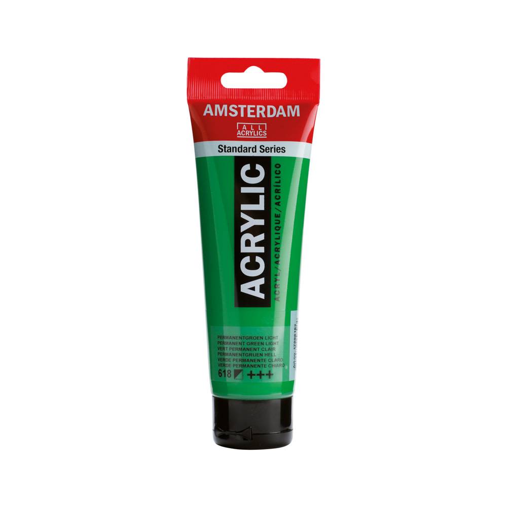 Amsterdam Standard Series Acrylic Paint Tube 120 ml Permanent Green Light 618