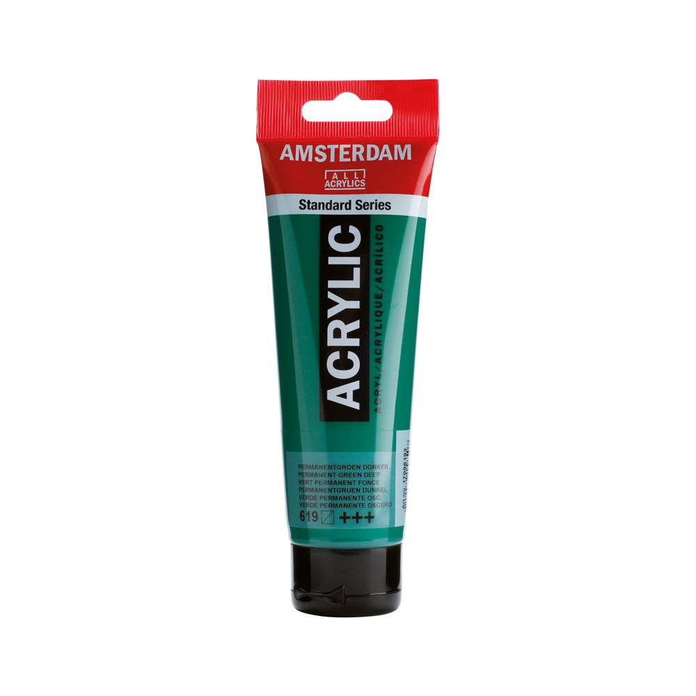 Amsterdam Standard Series Acrylic Paint Tube 120 ml Permanent Green Dark 619