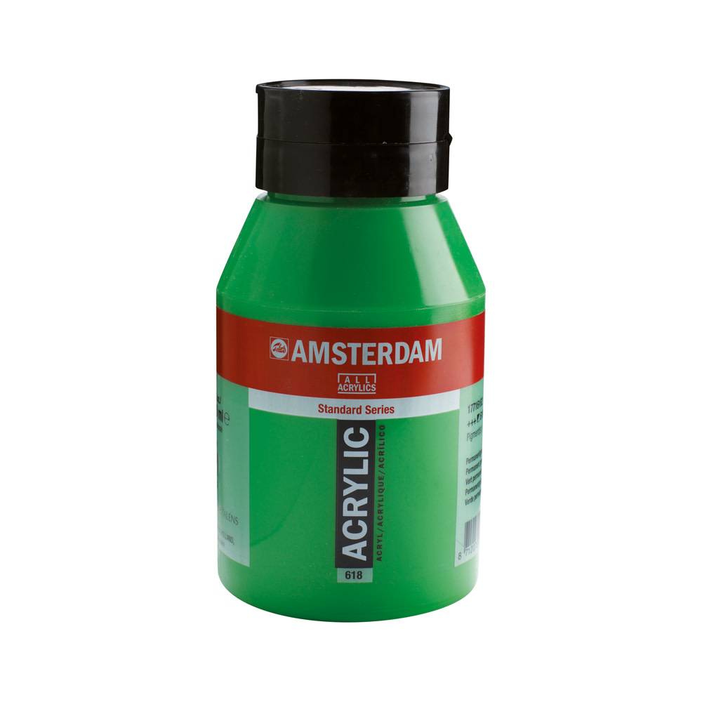 Amsterdam Standard Series Acrylic Paint Pot 1000 ml Permanent Green Light 618