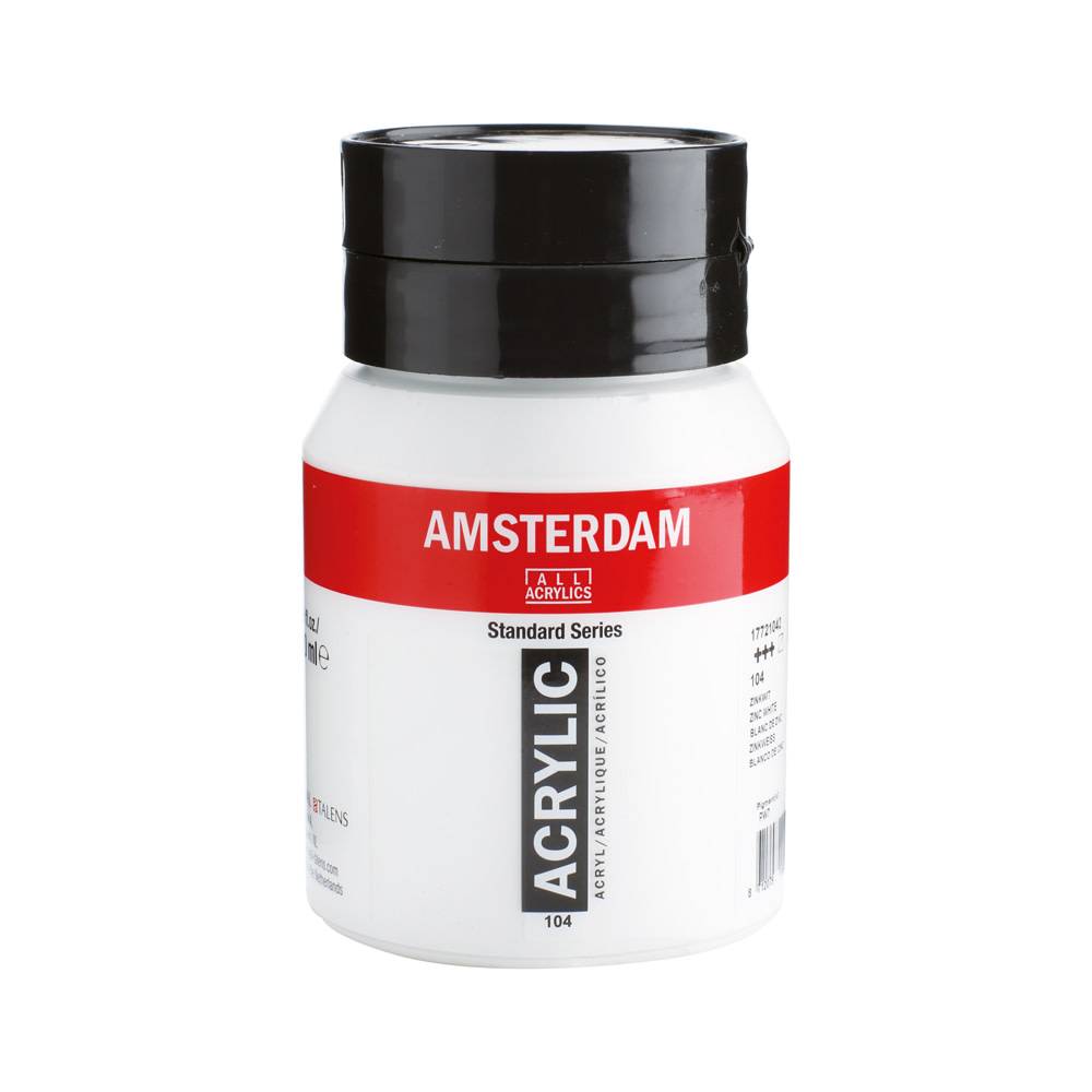 Amsterdam Standard Series Acrylic Paint Pot 500 ml Zinc White 104