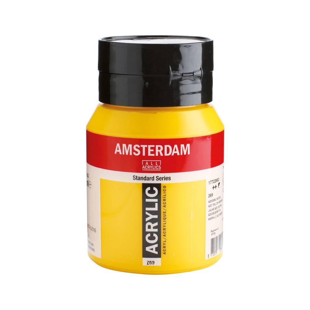 Amsterdam Standard Series Acrylic Paint Pot 500 ml Azo Yellow Medium 269