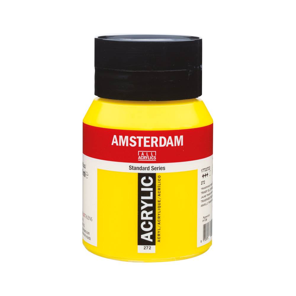 Amsterdam Standard Series Acrylic Paint Pot 500 ml Transparent Yellow Medium 272