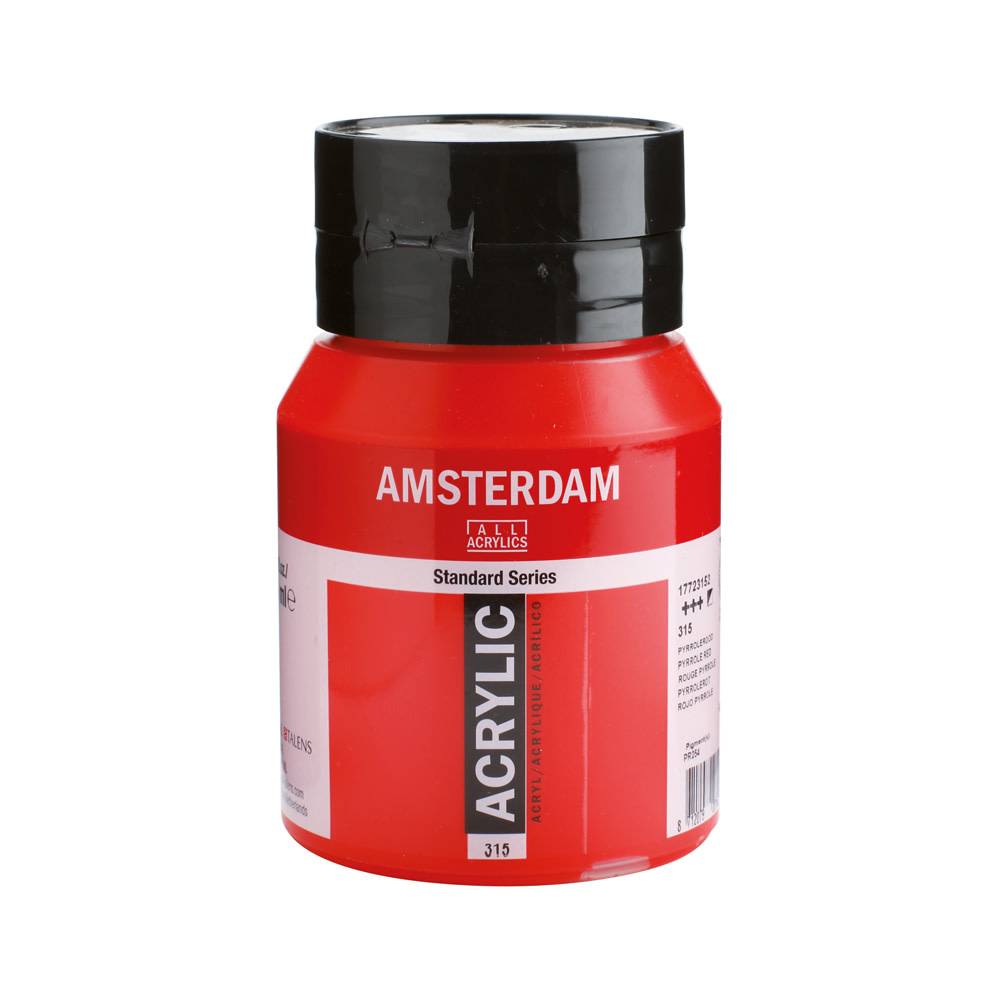 Amsterdam Standard Series Acrylic Paint Pot 500 ml Pyrrolerood 315