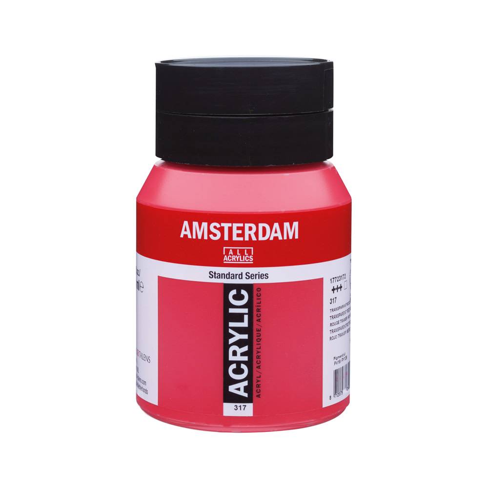 Amsterdam Standard Series Acrylic Paint Pot 500 ml Transparent Red Medium 317