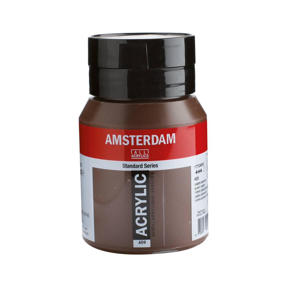 Amsterdam Standard Series Acrylic Paint Pot 500 ml Burnt Umber 409