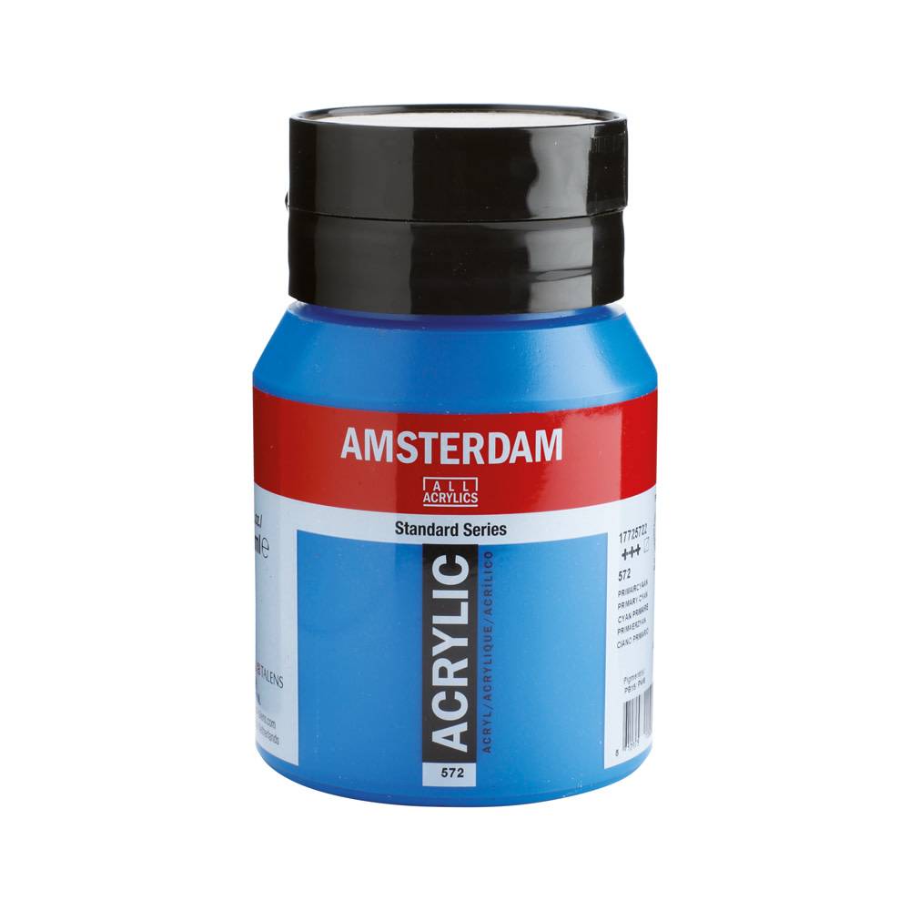 Amsterdam Standard Series Acrylic Paint Pot 500 ml Primary Cyan 572