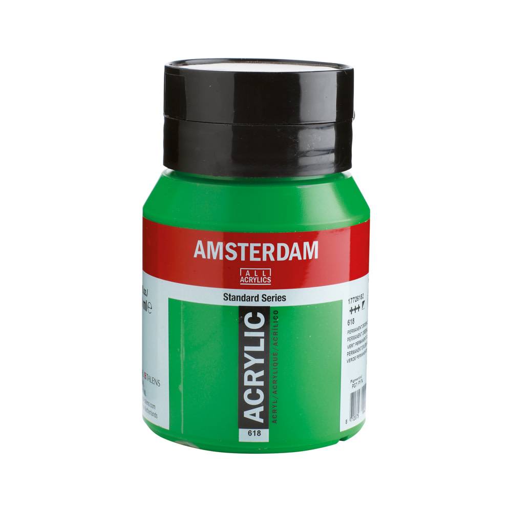 Amsterdam Standard Series Acrylic Paint Pot 500 ml Permanent Green Light 618