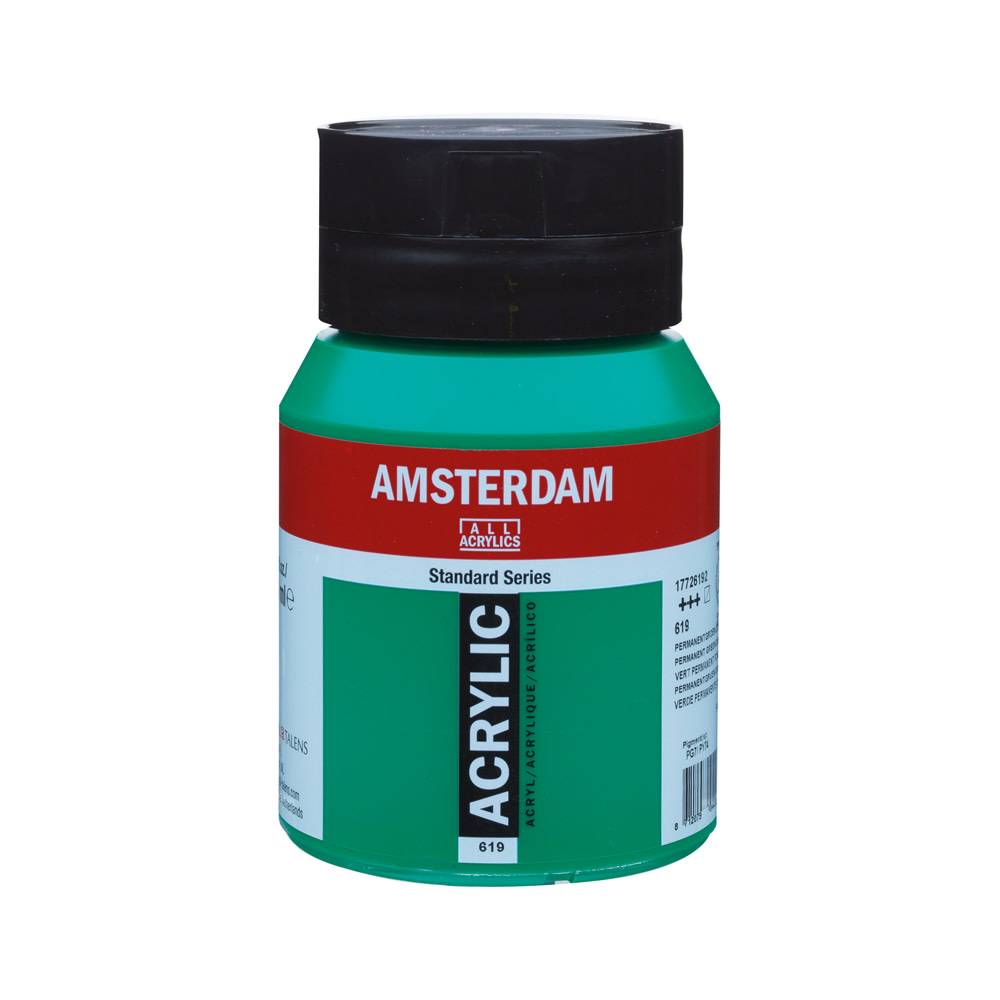 Amsterdam Standard Series Acrylverf Pot 500 ml Permanentgroen Donker 619