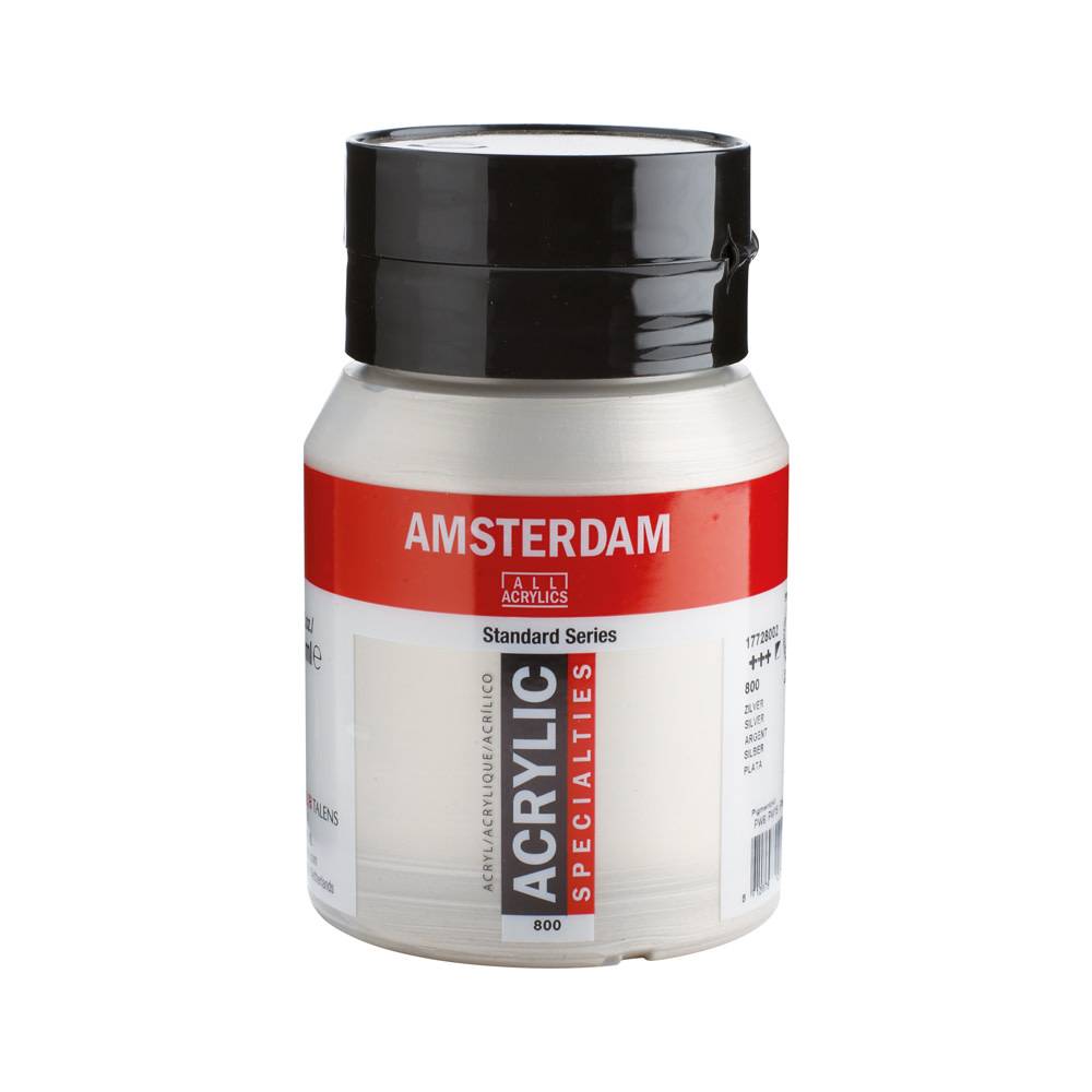 Amsterdam Standard Series Acrylic Paint Pot 500 ml Silver 800