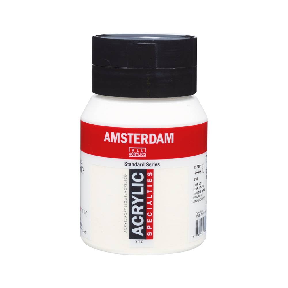 Amsterdam Standard Series Acrylic Paint Pot 500 ml Pearl Yellow 818