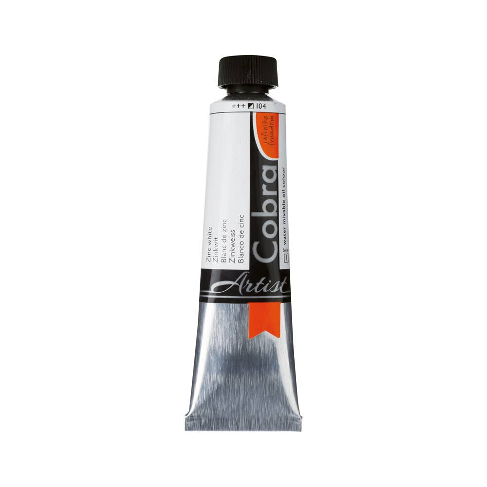Cobra Artist Water Mixable Oil Paint Tube 40 ml Zinc White 104