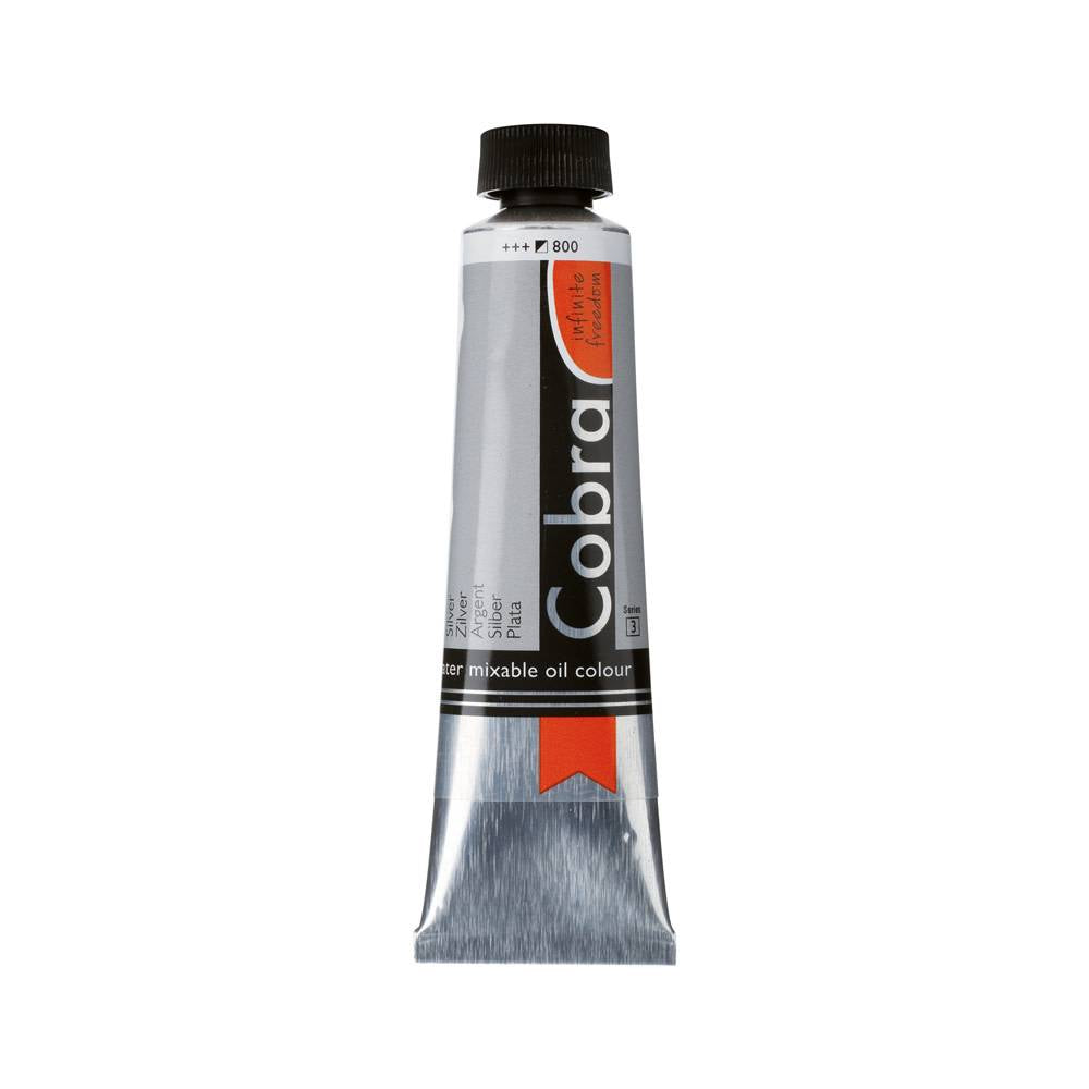 Cobra Artist Water Vermengbare Olieverf Tube 40 ml Zilver 800