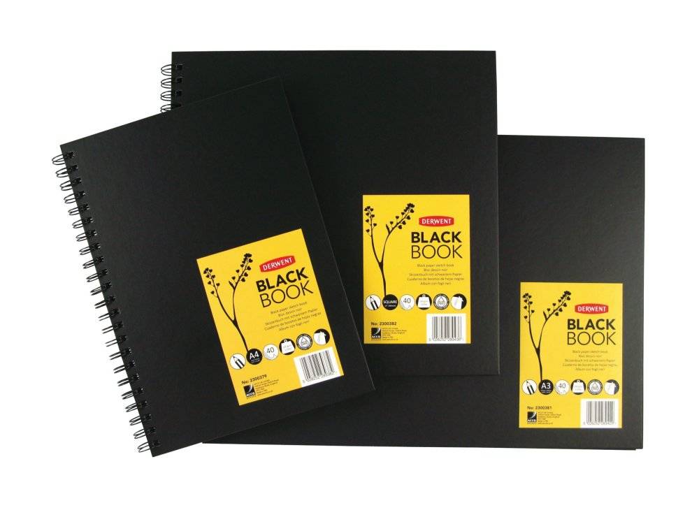 BLACKBOOK black drawing pad portrait A4