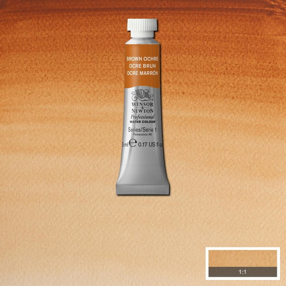 W&N pro. aquarelverf tube 5ml Brown Ochre