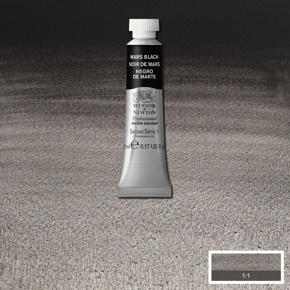 W&N pro. aquarelverf tube 5ml Mars Black