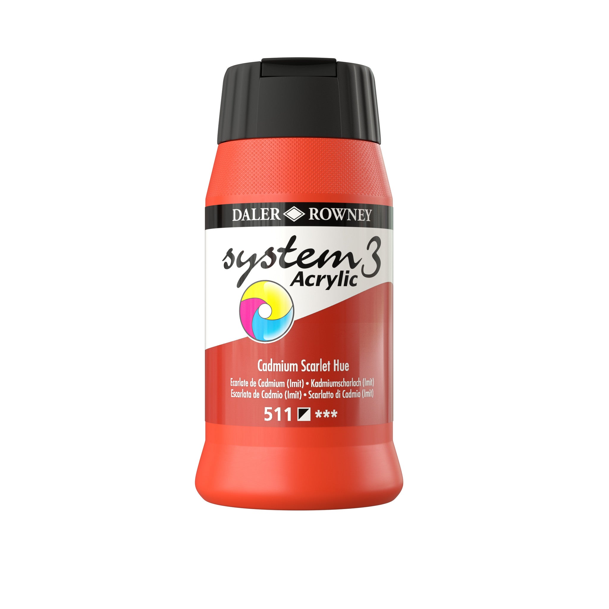 System 3 Acrylverf 500ml Potten Cadmium Scarlet (Hue)