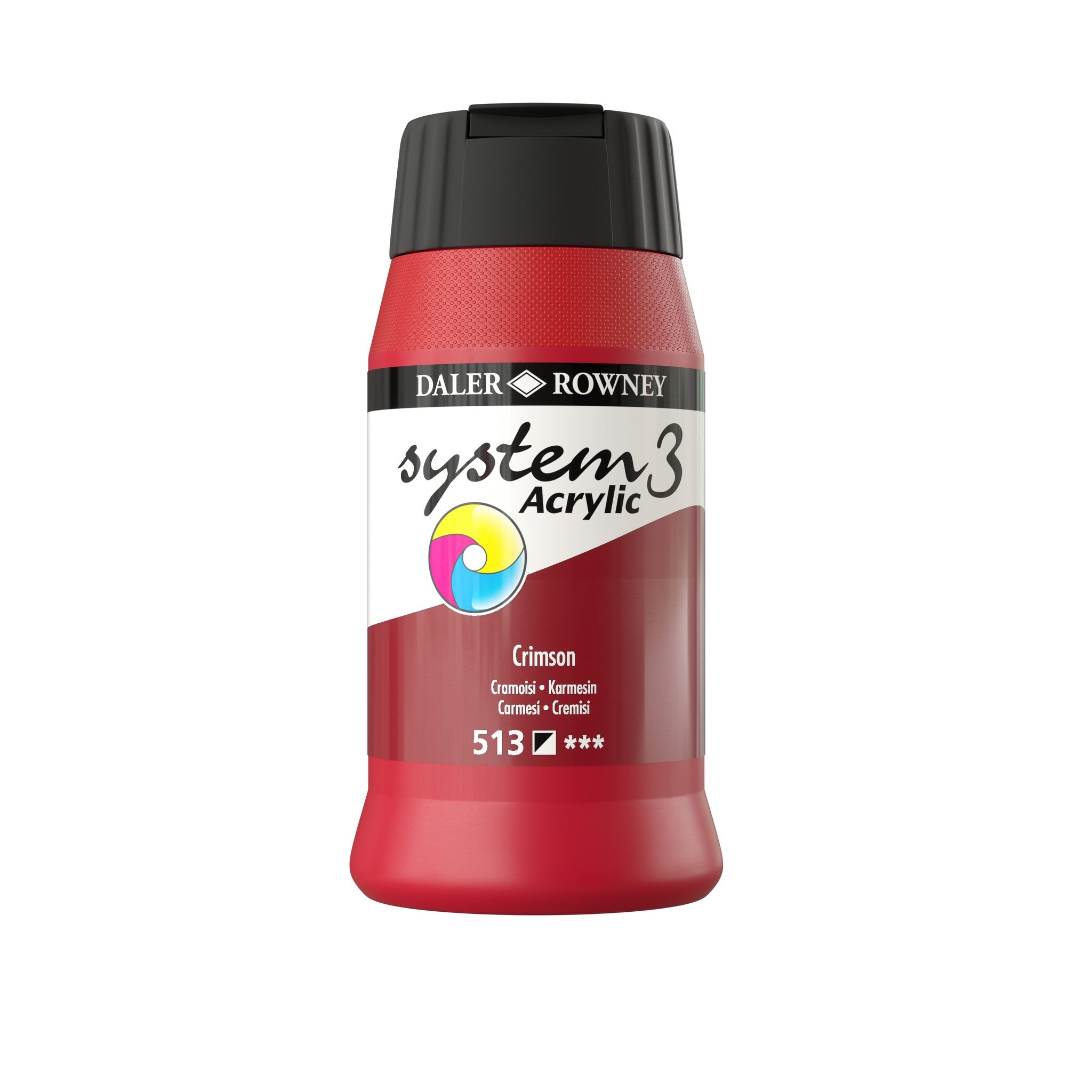 System 3 Acrylverf 500ml Potten Crimson