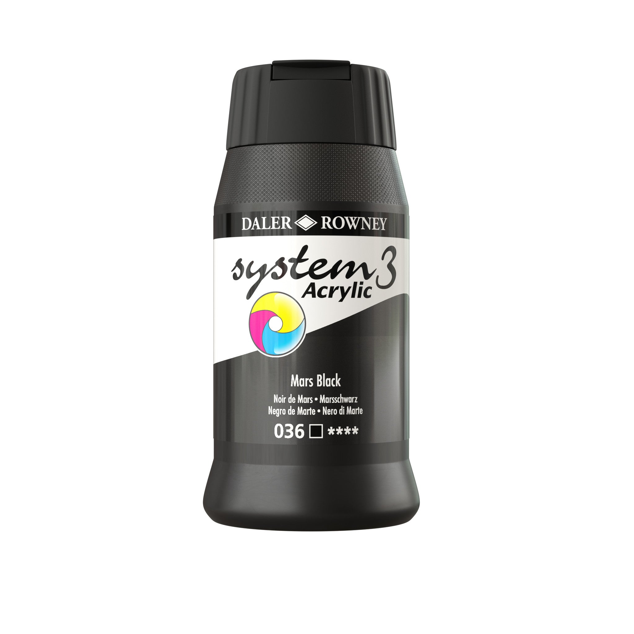 System 3 Acrylverf 500ml Potten Mars Black