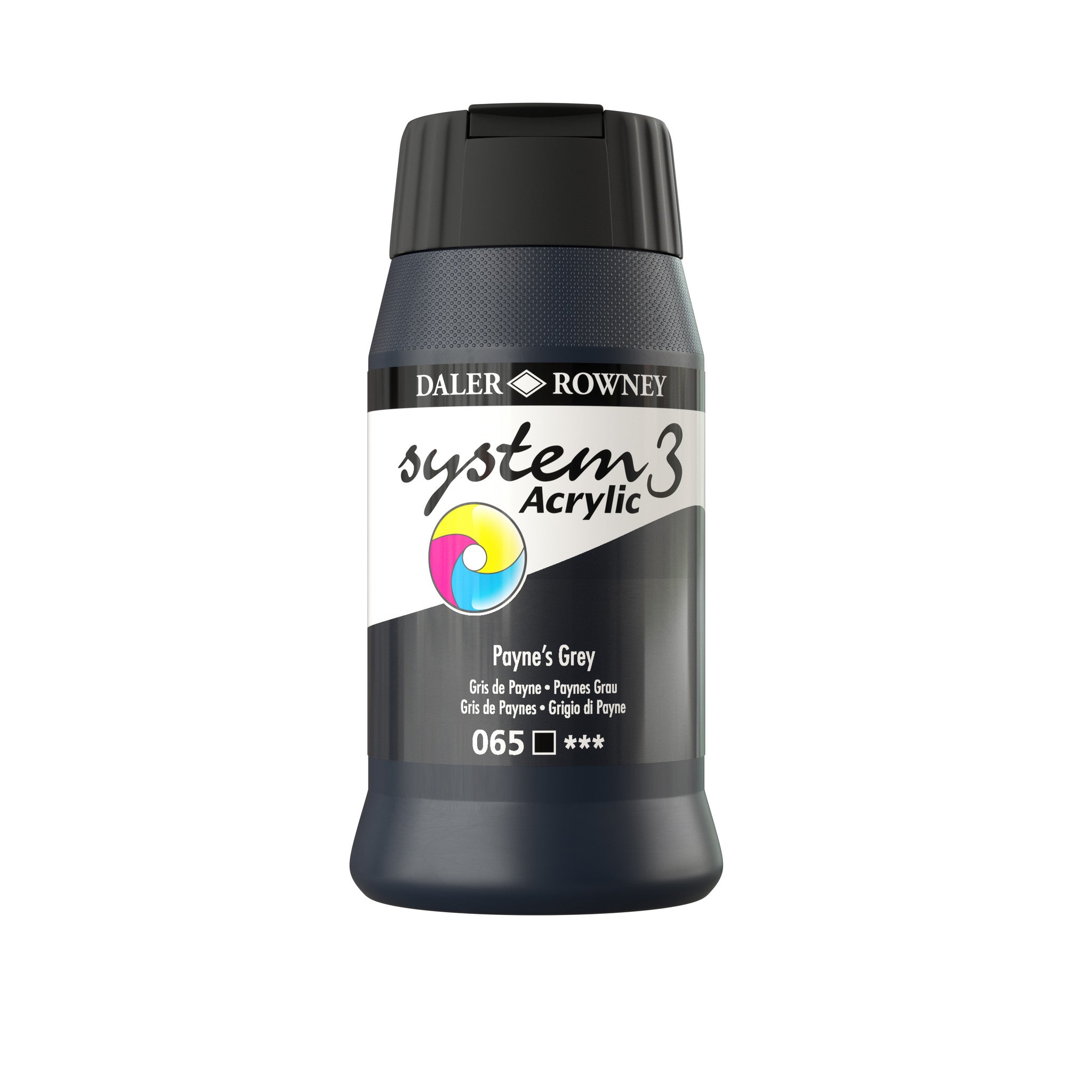 System 3 Acrylverf 500ml Potten Paynes Grey