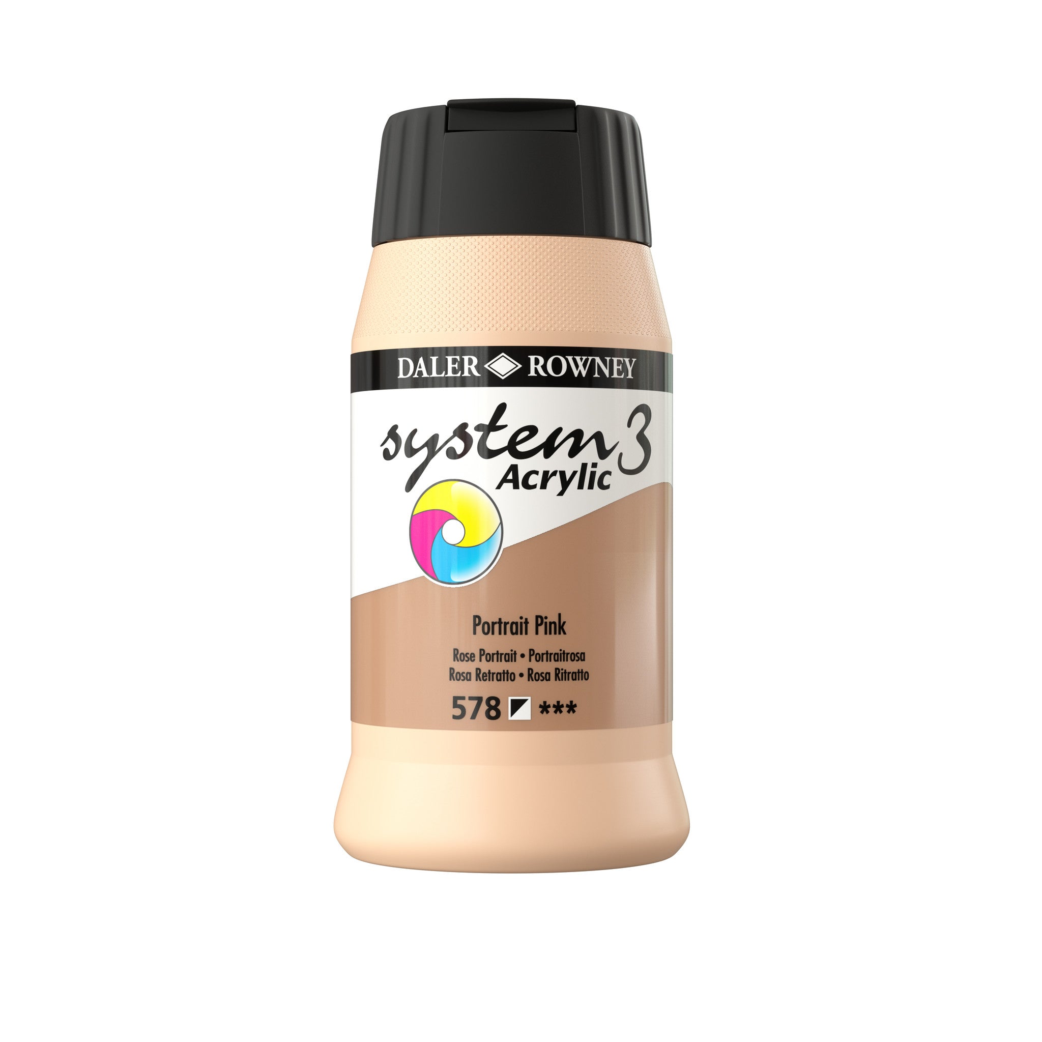 System 3 Acrylverf 500ml Potten Portrait Pink