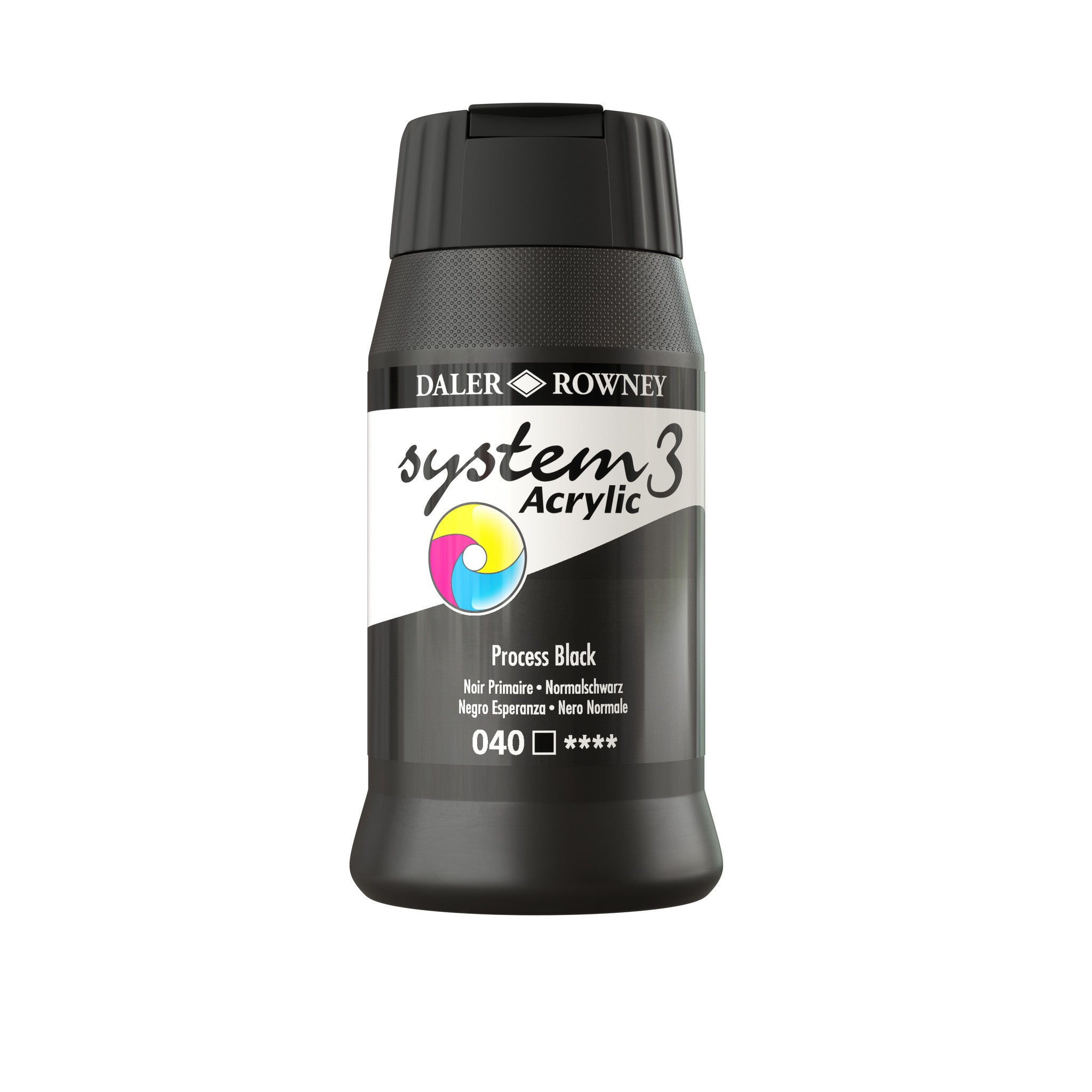 System 3 Acrylverf 500ml Potten Process Black