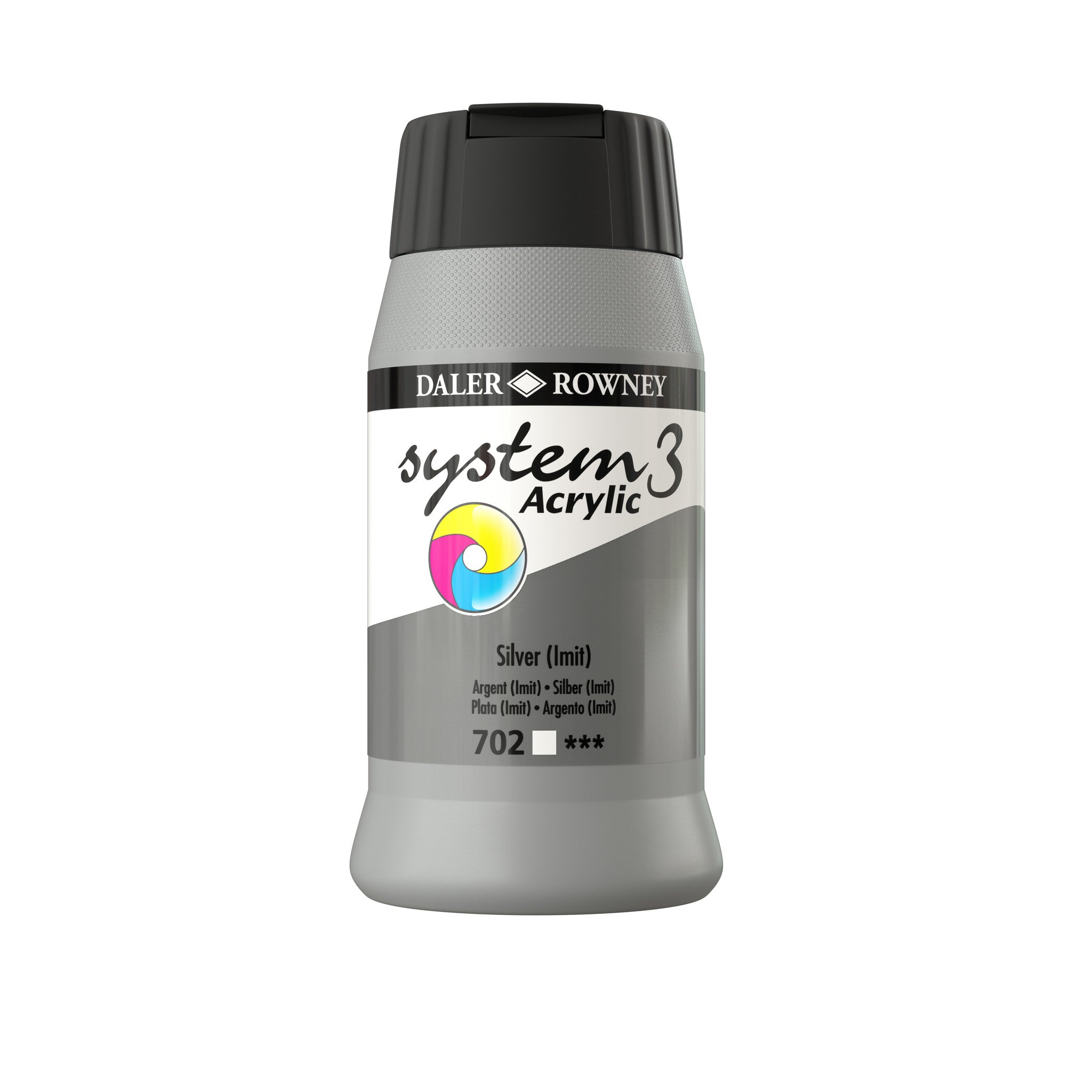 System 3 Acrylverf 500ml Potten Silver (Hue)