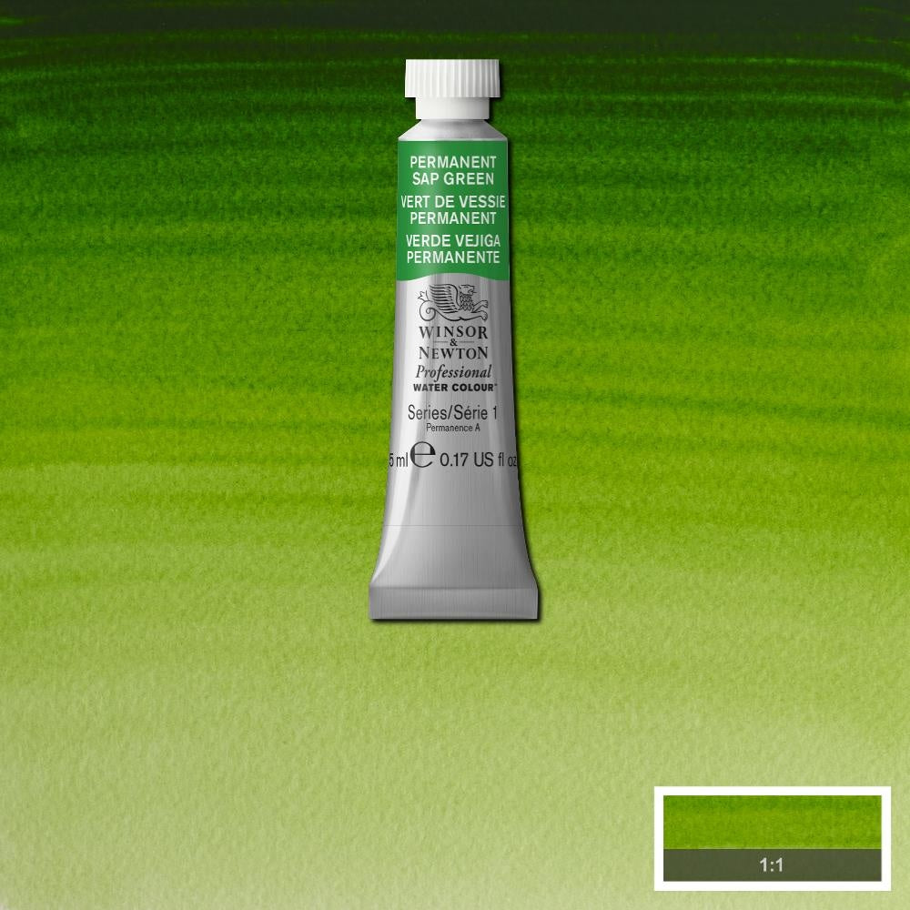 W&N pro. aquarelverf tube 5ml Permanent Sap Green