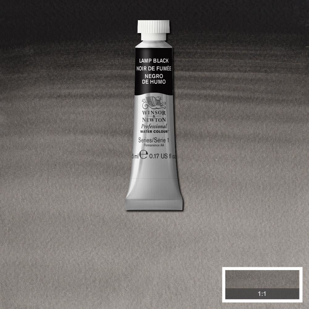 W&N pro. aquarelverf tube 5ml Lamp Black