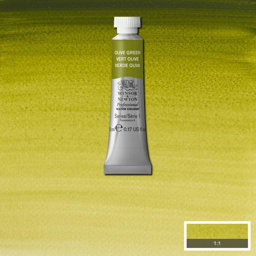 W&N pro. aquarelverf tube 5ml Olive Green