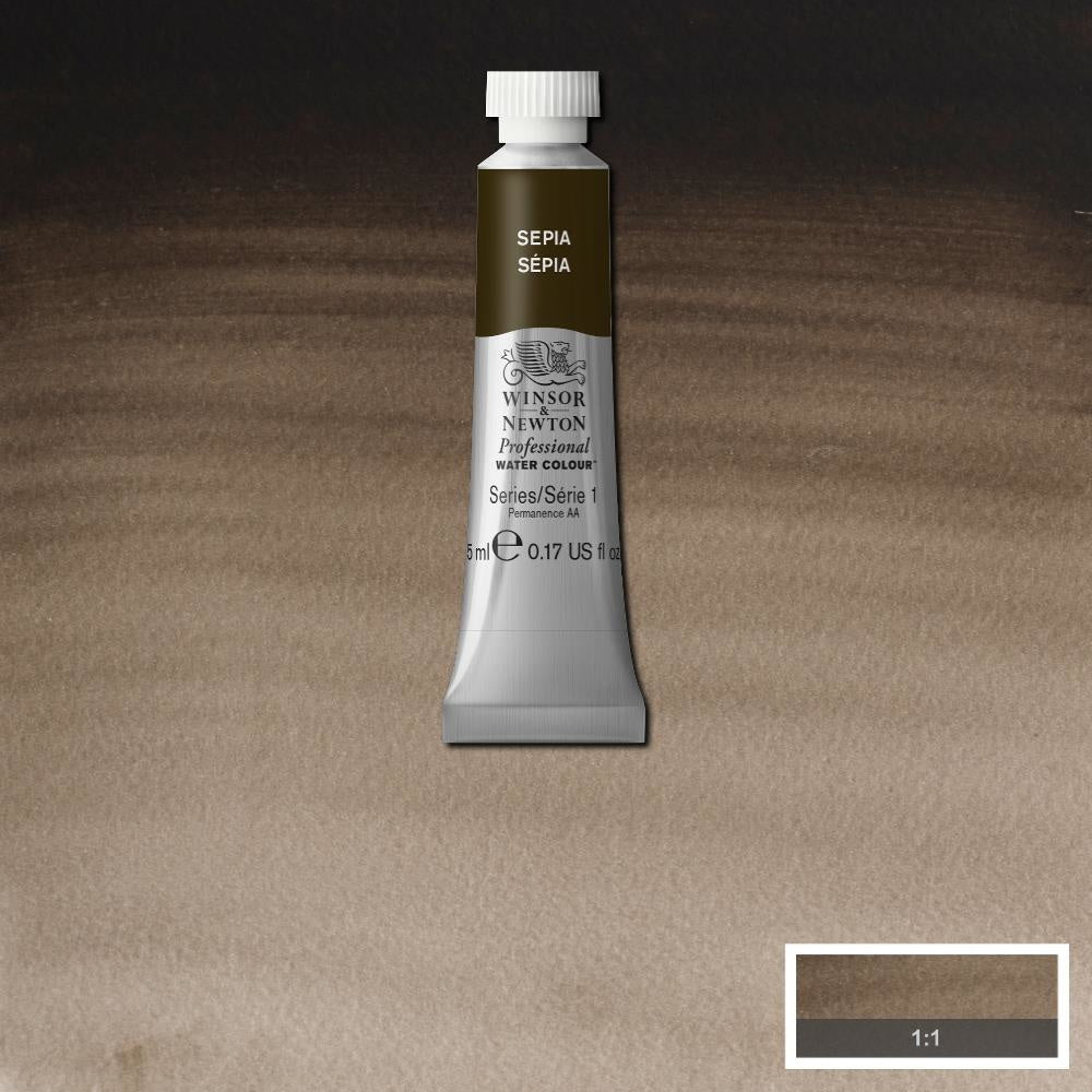 W&N pro. aquarelverf tube 5ml Sepia