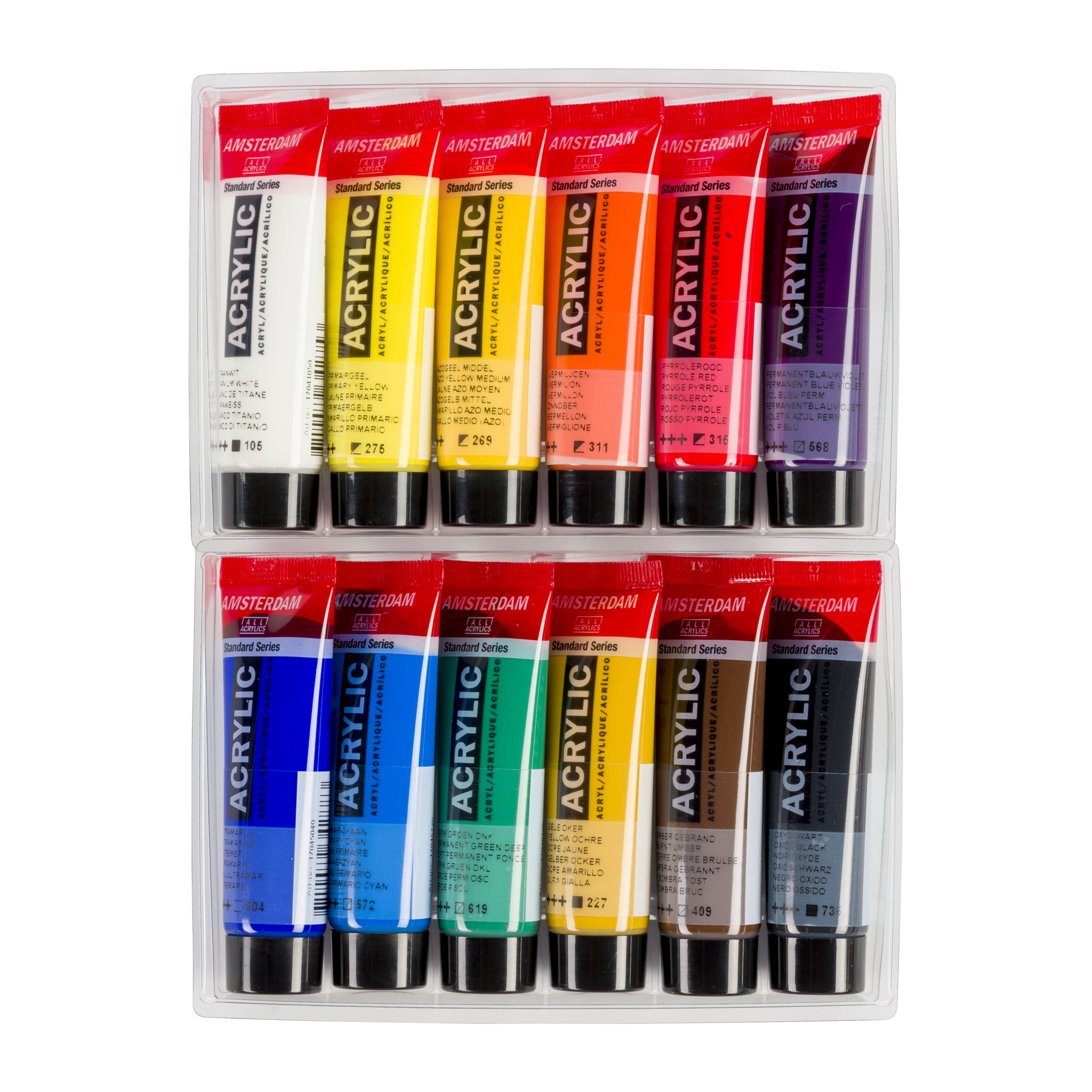 Amsterdam Standard Series acrylverf algemene selectie set | 12 × 20 ml 