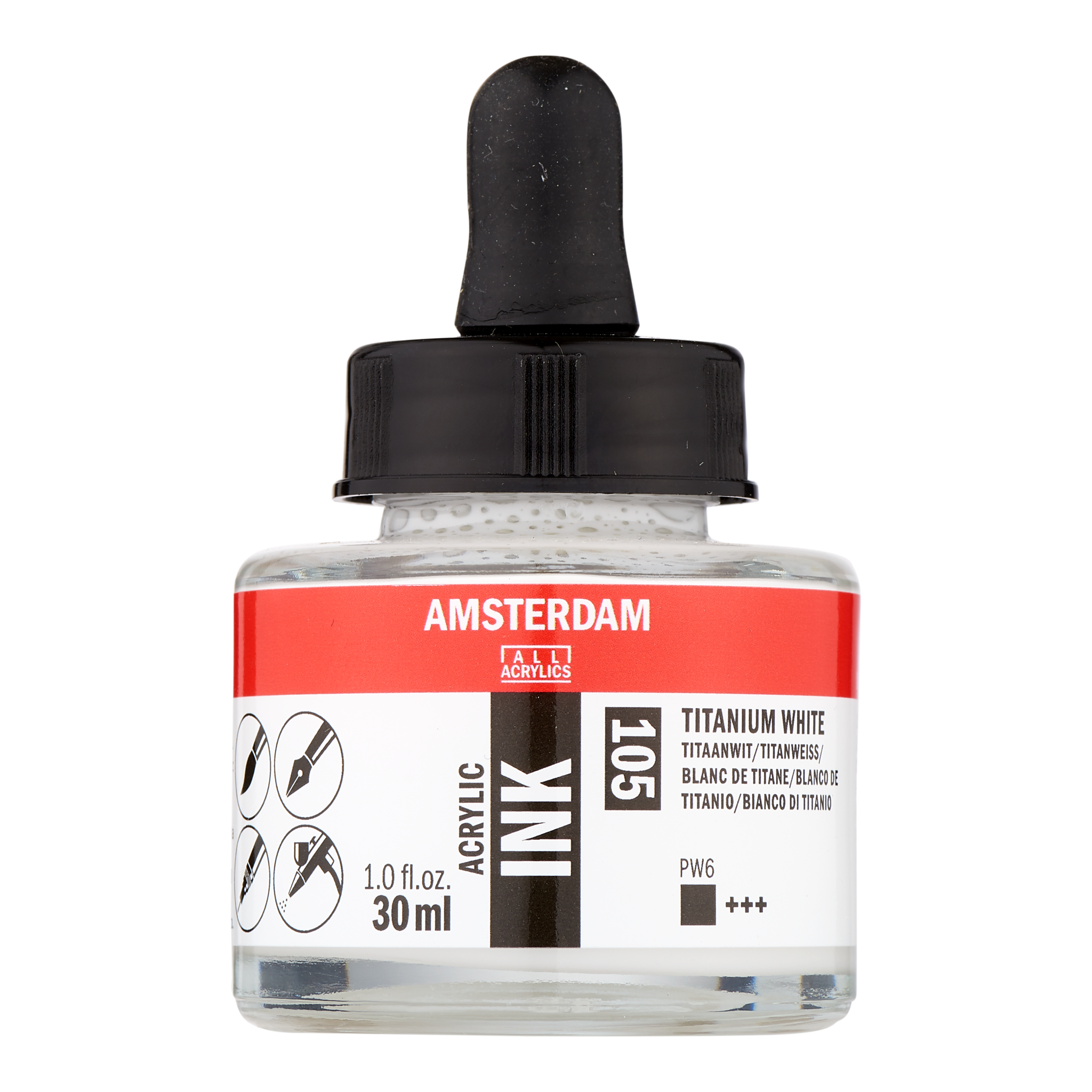 Amsterdam Acrylic Ink Bottle 30 ml Titanium White 105