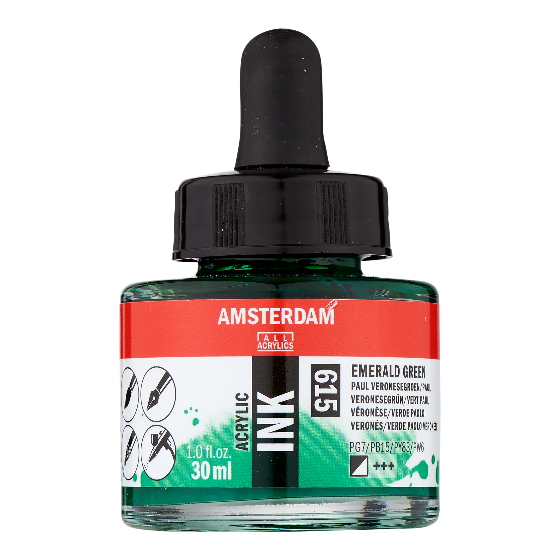 Amsterdam Acrylic Ink Bottle 30 ml Paul Veronese Green 615