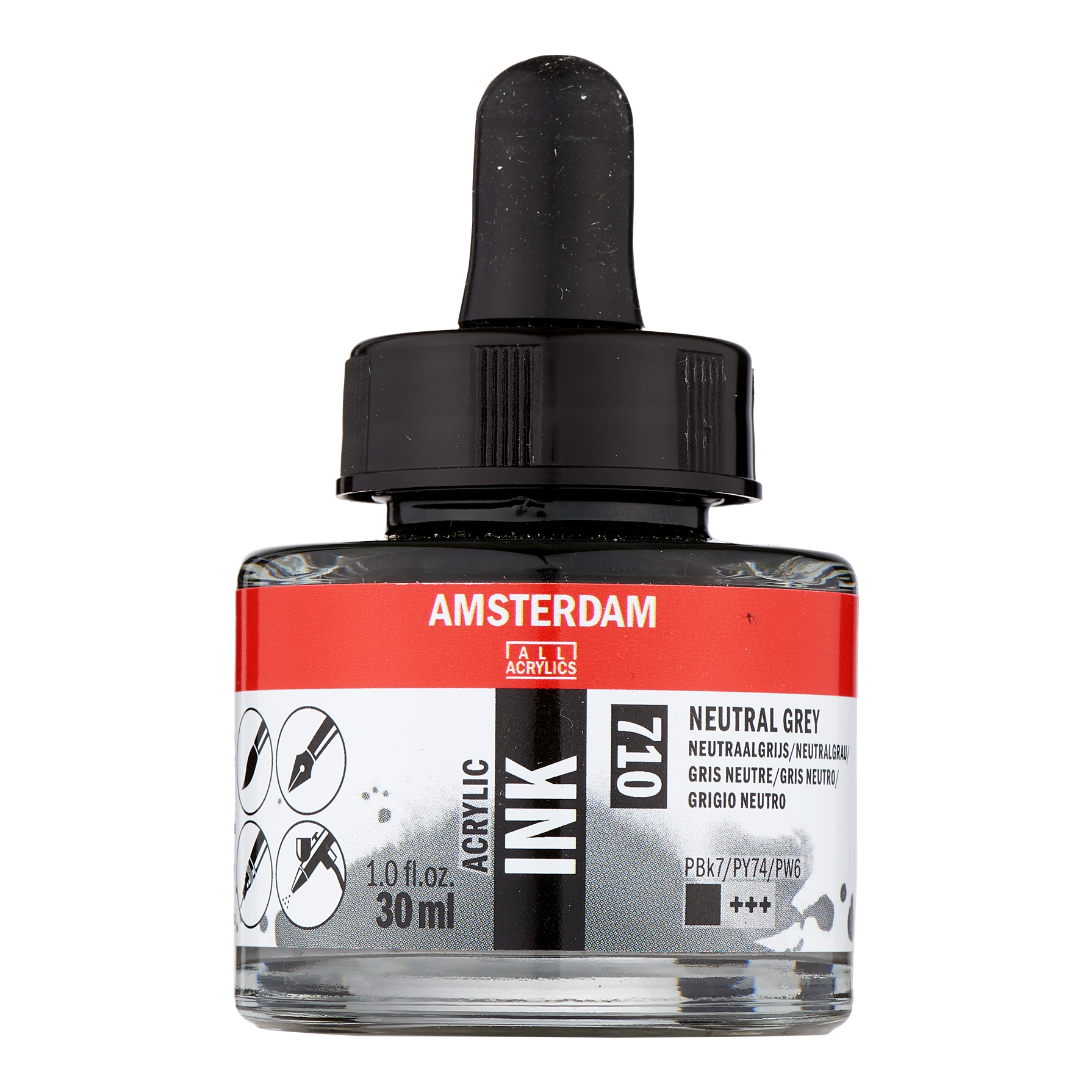 Amsterdam Acrylic Ink Bottle 30 ml Neutral Gray 710