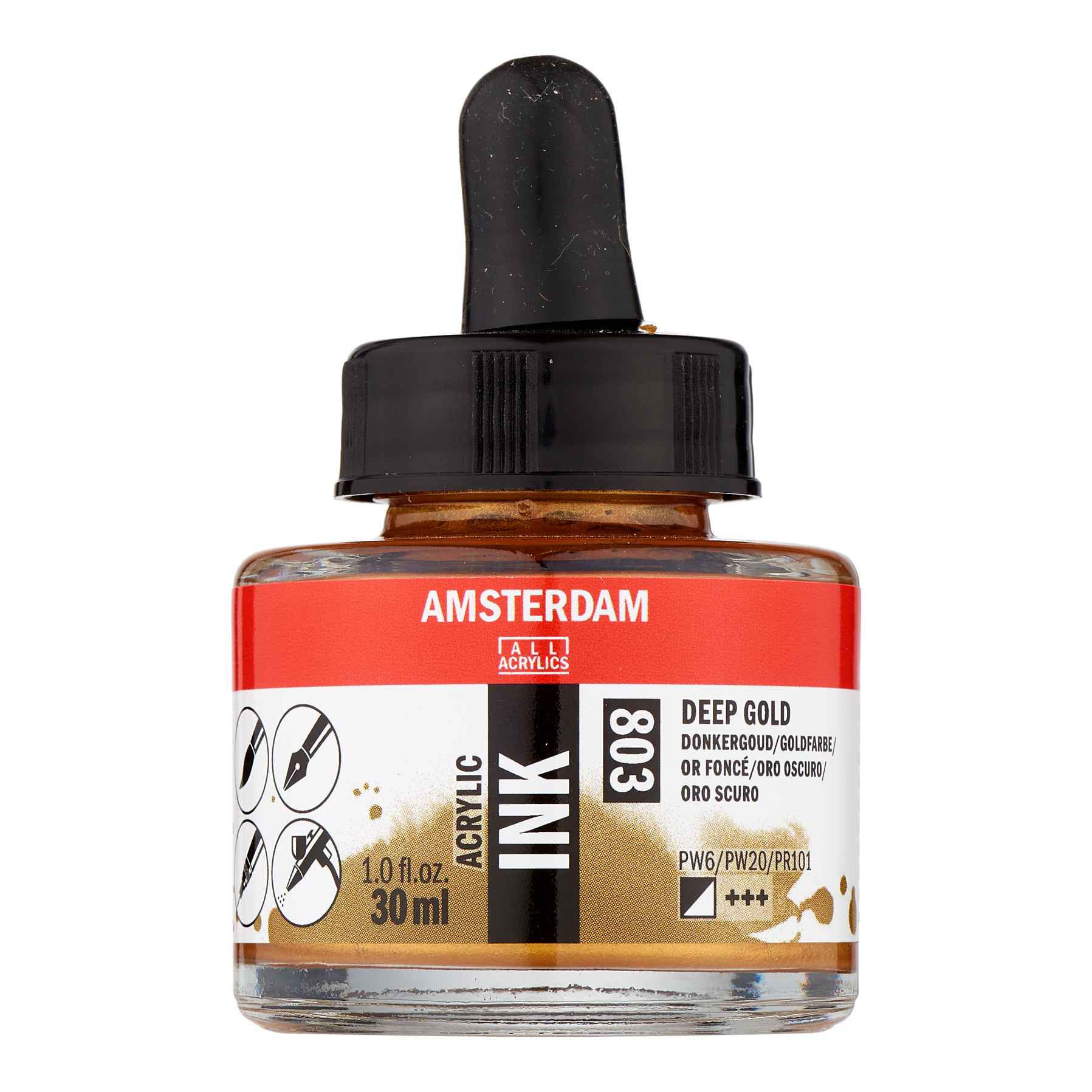 Amsterdam Acrylic Ink Bottle 30 ml Dark Gold 803